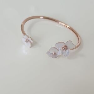 Kate Spade Rose Gold Floral Open Cuff Bracelet